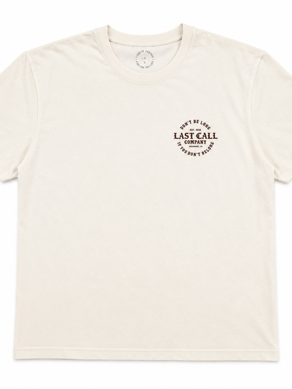 Men’s NEW Last Call Company Graphic T-Shirt Cream
